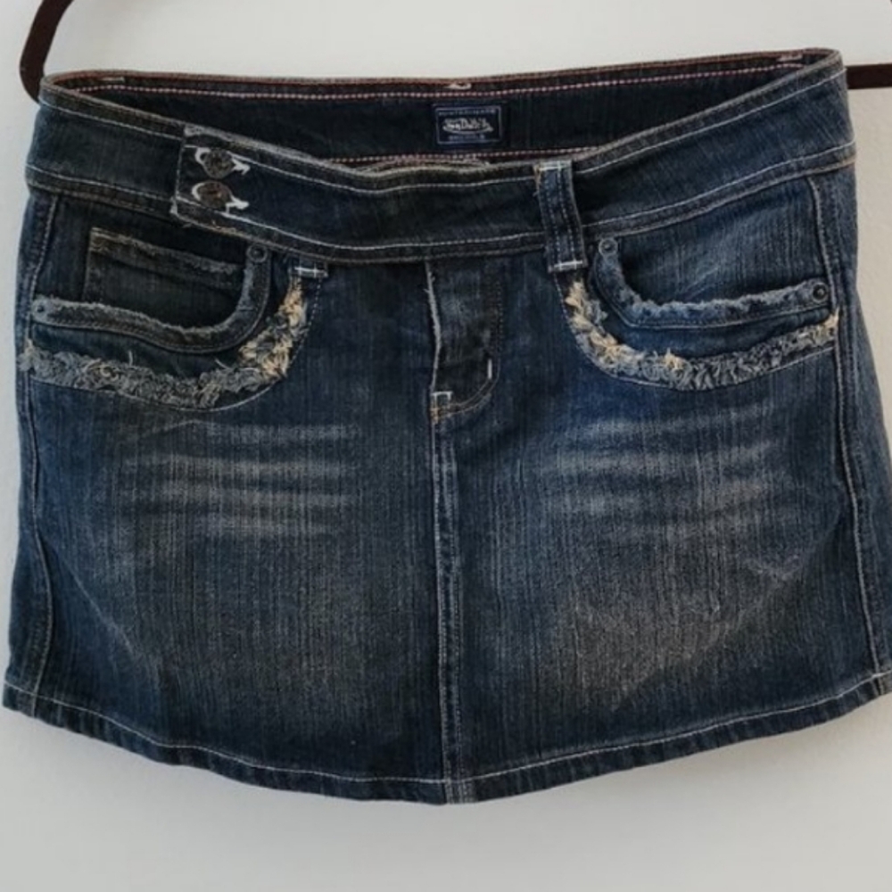 Von Dutch Vintage Y2K Designer Jean Denim Mini Skirt RARE NWOT EUC